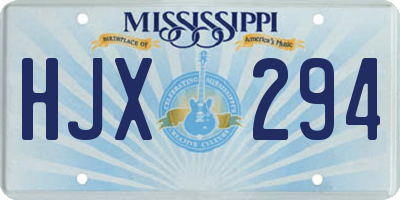 MS license plate HJX294