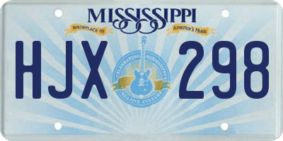 MS license plate HJX298