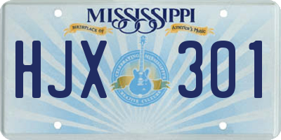 MS license plate HJX301