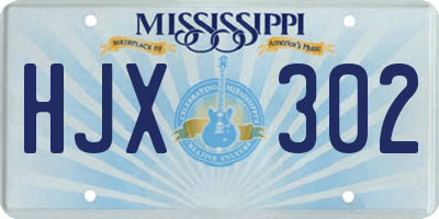 MS license plate HJX302