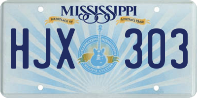 MS license plate HJX303