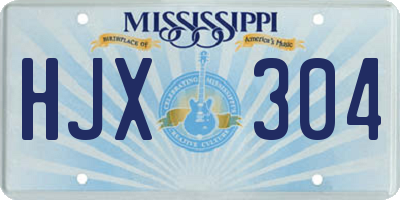 MS license plate HJX304