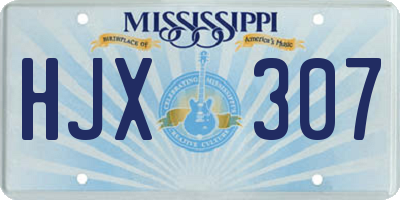 MS license plate HJX307