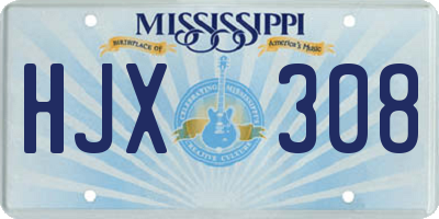 MS license plate HJX308