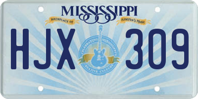 MS license plate HJX309