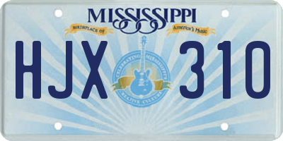 MS license plate HJX310