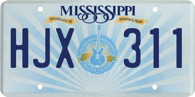 MS license plate HJX311