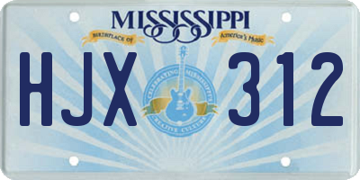 MS license plate HJX312