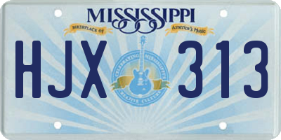 MS license plate HJX313