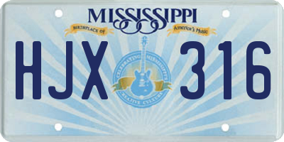 MS license plate HJX316