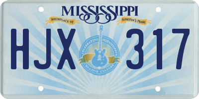 MS license plate HJX317