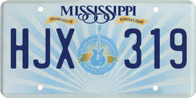 MS license plate HJX319