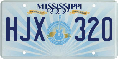 MS license plate HJX320