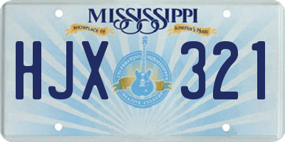 MS license plate HJX321