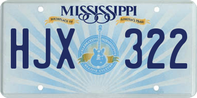 MS license plate HJX322