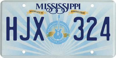 MS license plate HJX324