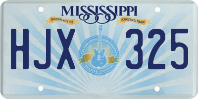 MS license plate HJX325