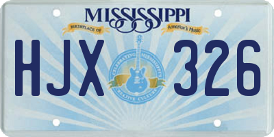 MS license plate HJX326