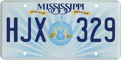 MS license plate HJX329