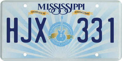 MS license plate HJX331