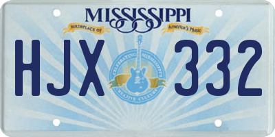 MS license plate HJX332