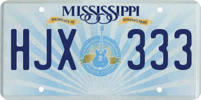 MS license plate HJX333