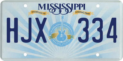 MS license plate HJX334