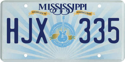 MS license plate HJX335