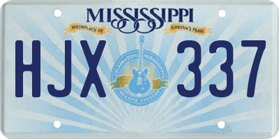 MS license plate HJX337