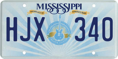MS license plate HJX340