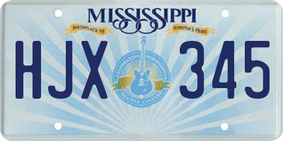 MS license plate HJX345