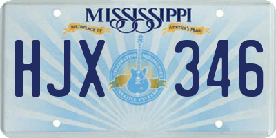 MS license plate HJX346