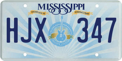 MS license plate HJX347