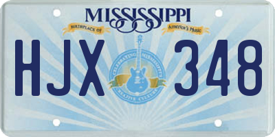 MS license plate HJX348