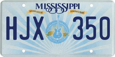 MS license plate HJX350