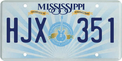 MS license plate HJX351
