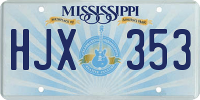 MS license plate HJX353