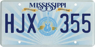 MS license plate HJX355