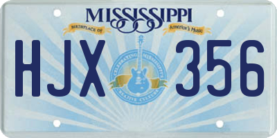 MS license plate HJX356