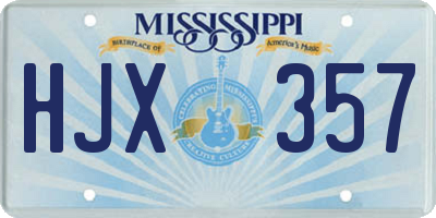 MS license plate HJX357