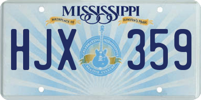 MS license plate HJX359