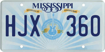 MS license plate HJX360