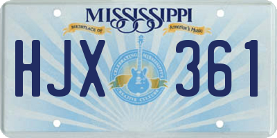 MS license plate HJX361