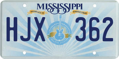 MS license plate HJX362