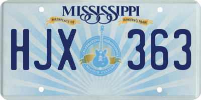 MS license plate HJX363