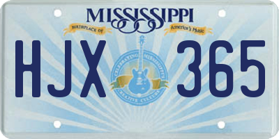MS license plate HJX365