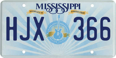 MS license plate HJX366