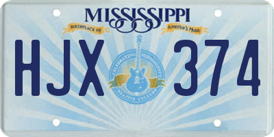 MS license plate HJX374