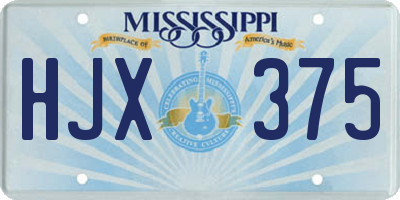 MS license plate HJX375
