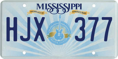 MS license plate HJX377